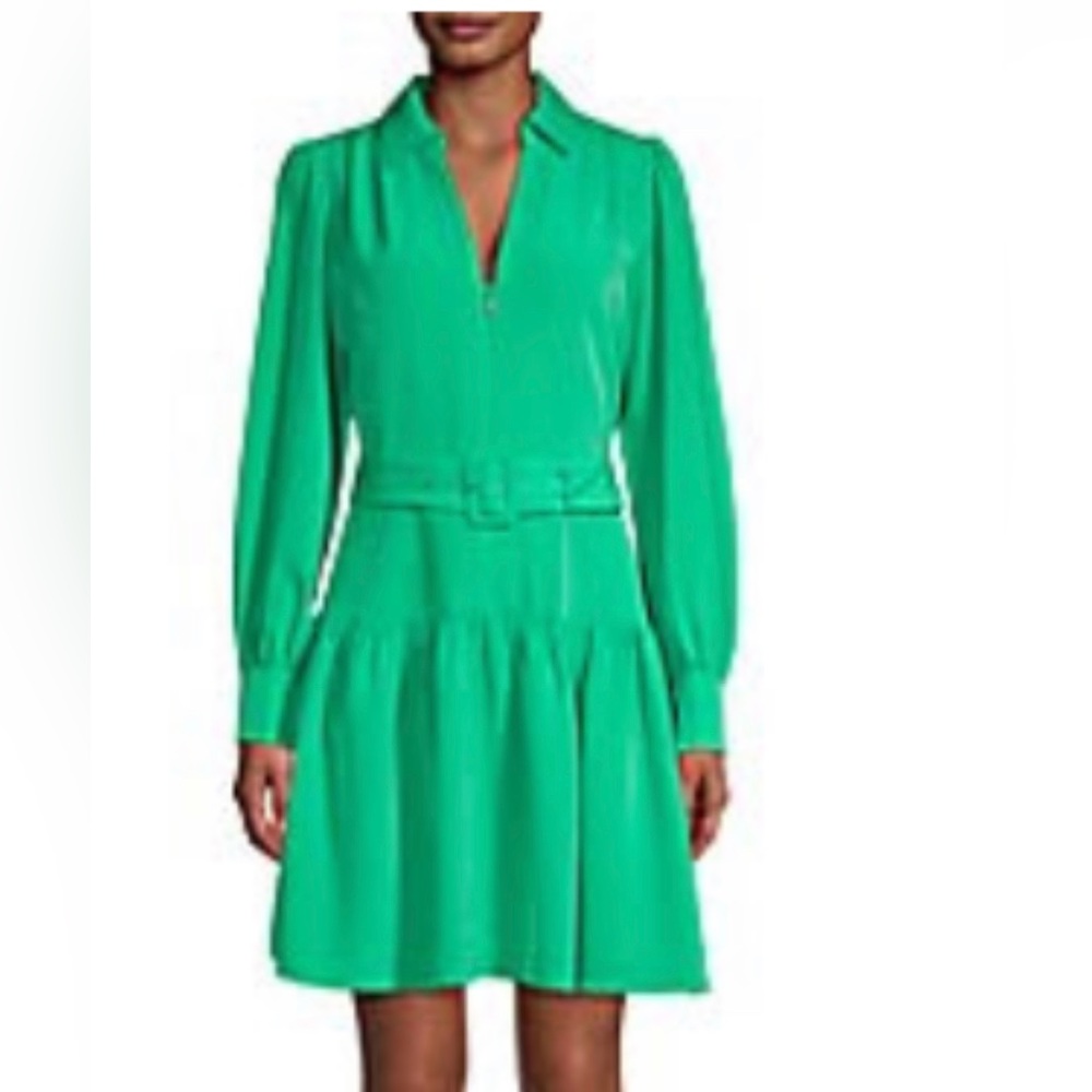KARL Lagerfeld NWT Green Long Sleeve Dress with Belt Size 10